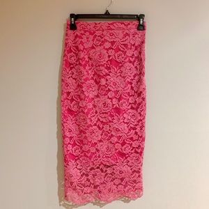 Rachel Parcell Pink lace midi skirt